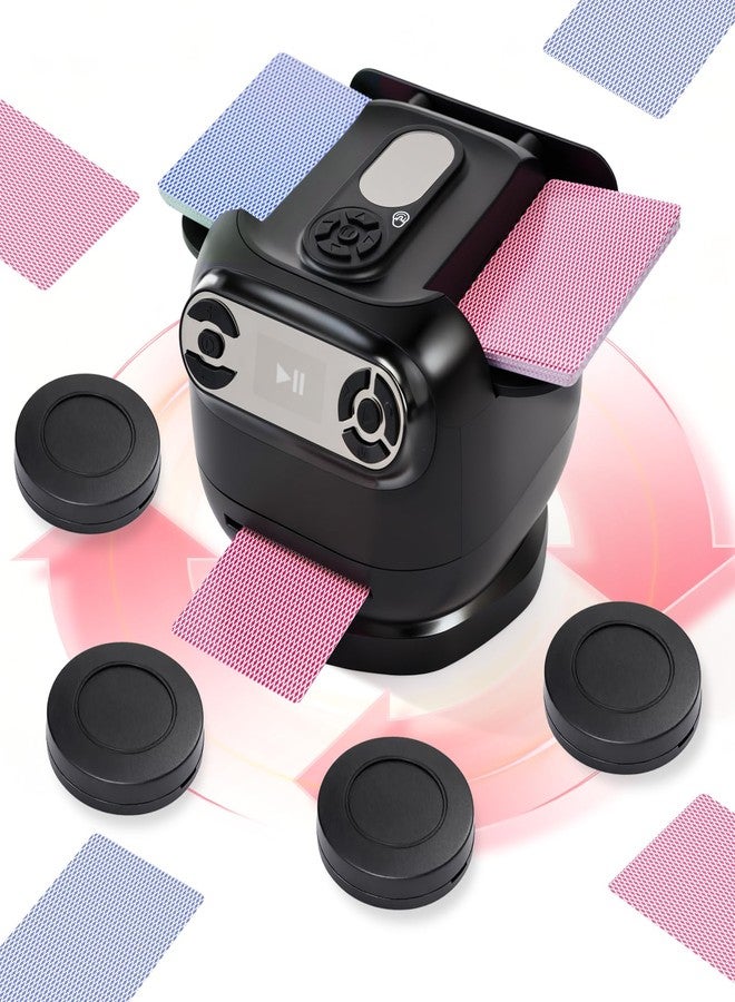 GLUTIA 2025 New 3 in 1 Automatic Card Shuffler and Dealer, 4 Remote Control，Rotatable 360°, Rechargeable Automatic Card Dealer for Various Card Sizes - Image 1